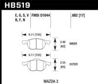 Hawk Performance - Hawk Performance kHB519F.682 Hawk HPS 08-09 Mazda 3 / Ford/ Volvo HPS Street Front Brake Pads - Image 3