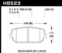 Hawk Performance - Hawk Performance kHB523E.539 Hawk 06-10 Mazda Miata Mx-5 Base Blue 9012 Race Rear Brake Pads - Image 4
