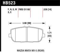 Hawk Performance - Hawk Performance kHB523F.539 Hawk 06-10 Mazda Miata Mx-5 Rear HPS Sreet Brake Pads - Image 2