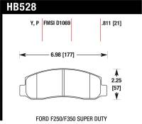 Hawk Performance - Hawk Performance kHB528Y.811 Hawk 05-11 F-250/F-350 Super Duty Pickup / 11 F-550 Super Duty Pickup Front LTS Street Brake Pads - Image 3