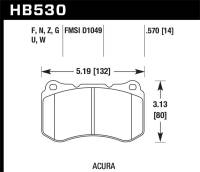 Hawk Performance - Hawk Performance kHB530F.570 Hawk 07-08 Acura TL 3.5L / 04-08 TL 3.2L Type S HPS Street Front Brake Pads - Image 3