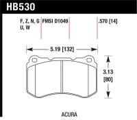 Hawk Performance - Hawk Performance kHB530W.570 Hawk 07-08 Acura TL Type S DTC-30 Race Front Brake Pads - Image 4