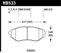 Hawk Performance - Hawk Performance kHB533F.668 Hawk 05-08 LGT D1078 HPS Street Front Brake Pads - Image 3