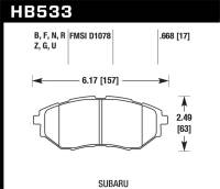 Hawk Performance - Hawk Performance kHB533Z.668 Hawk 05-08 LGT D1078 Performance Ceramic Street Front Brake Pads - Image 4