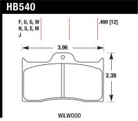 Hawk Performance - Hawk Performance kHB540U.490 Hawk Wilwood 7112 Caliper DTC-70 Brake Pads - Image 5
