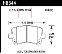 Hawk Performance - Hawk Performance kHB544B.628 Hawk 2006-2009 Audi A3 TFSIi Quattro 2.0 HPS 5.0 Rear Brake Pads - Image 1