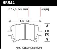 Hawk Performance - Hawk Performance kHB544B.628 Hawk 2006-2009 Audi A3 TFSIi Quattro 2.0 HPS 5.0 Rear Brake Pads - Image 3