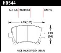 Hawk Performance - Hawk Performance kHB544F.628 Hawk Audi A3 / A4 / A6 Quattro HPS Rear Brake Pads - Image 1