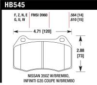 Hawk Performance - Hawk Performance kHB545U.564 Hawk 03-04 Infiniti G35 / 04-09 Nissan 350z w/ Brembo Brakes DTC-70 Race Front Brake Pads - Image 5