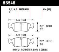 Hawk Performance - Hawk Performance kHB546B.654 Hawk 08 BMW Z4 3.0L HPS 5.0 Front Brake Pads - Image 1