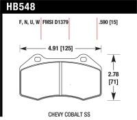 Hawk Performance - Hawk Performance kHB548F.510 Hawk Renault Clio / Cobalt SS HPS Street Front Brake Pads - Image 4