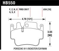 Hawk Performance - Hawk Performance kHB550G.634 Hawk 98-05 Porsche 911 Front & Rear / 00-07 Boxster / 06 Cayman Front DTC-60 Race Brake Pads - Image 4