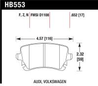 Hawk Performance - Hawk Performance kHB553F.652 Hawk 06-07 Audi A6 Quattro / 03-04 RS6 / 04-08 S4 HPS Street Rear Brake Pads - Image 3