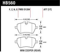 Hawk Performance - Hawk Performance kHB560G.677 Hawk 06-15 Mini Cooper DTC-60 Race Front Brake Pads - Image 4