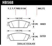Hawk Performance - Hawk Performance kHB568Y.666 Hawk 07 Chevy Tahoe LTZ LTS Rear Brake Pads - Image 3