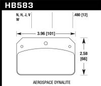 Hawk Performance - Hawk Performance kHB583J.480 Hawk DR-97 Brake Pads for Aerospace Dynalite Caliper w/ 0.218in Center Hole - Image 5