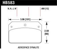 Hawk Performance - Hawk Performance kHB583N.480 Hawk HP+ Aerospace Dynalite w/ 0.218in Hole Brake Pads - Image 4