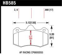 Hawk Performance - Hawk Performance kHB585U.660 Hawk AP Racing CP 6600 DTC-70 Race Brake Pads - Image 4