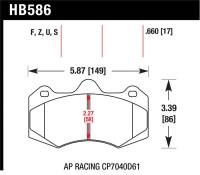 Hawk Performance - Hawk Performance kHB586U.660 Hawk AP Racing CP7040 DTC-70 Race Brake Pads - Image 5