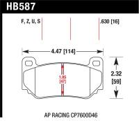 Hawk Performance - Hawk Performance kHB587U.630 Hawk AP Racing CP7600 DTC-70 Race Brake Pads - Image 3