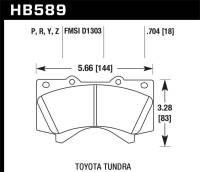 Hawk Performance - Hawk Performance kHB589P.704 Hawk 08-10 Toyota Land Cruiser / 07-10 Tundra Super Duty Street Front Brake Pads - Image 6
