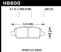 Hawk Performance - Hawk Performance kHB600Z.539 Hawk Infiniti G35 Sport/G37 / 08-10 Nissan Rogue / 07-09 Sentra SE-R / 10 Sentra SE-R M/T Performanc - Image 3