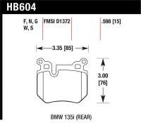 Hawk Performance - Hawk Performance kHB604W.598 Hawk BMW 135i DTC-30 Race Rear Brake Pads - Image 4