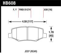 Hawk Performance - Hawk Performance kHB608F.630 Hawk HPS Street Brake Pads - Image 3