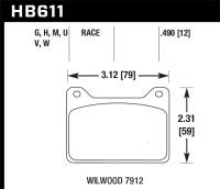 Hawk Performance - Hawk Performance kHB611G.490 Hawk Willwood 7912 DTC-60 Race Brake Pads - Image 4