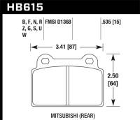 Hawk Performance - Hawk Performance kHB615B.535 Hawk 2008-2014 Mitsubishi Lancer Evo (1-piece front rotor) High Perf. Street 5.0 Rear Brake Pads - Image 1