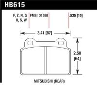 Hawk Performance - Hawk Performance kHB615F.535 Hawk EVO X HPS Street Rear Brake Pads - Image 4