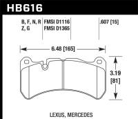 Hawk Performance - Hawk Performance kHB616D.607 Hawk 05-06 Mercedes-Benz CLK55 AMG ER-1 Front Brake Pads (For Brembo Calipers) - Image 2