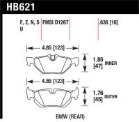 Hawk Performance - Hawk Performance kHB621S.638 Hawk 08-11 BMW 128i / 10 BMW 323i / 07-11 BMW 328i / 07-11 BMW 328XI HT-10 Race Rear Brake Pads - Image 1