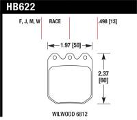 Hawk Performance - Hawk Performance kHB622W.490 Hawk Wilwood DLS 6812 DTC-30 Brake Pads - Image 2