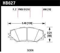 Hawk Performance - Hawk Performance kHB627F.690 Hawk 08-11 Scion xB / 08-10 Scion xD / 09-10 Toyota Corolla / 09-10 Matrix / 06-10 Rav4 / 10 Lexus H - Image 3