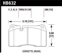 Hawk Performance - Hawk Performance kHB632Z.586 Hawk 06-10 VW Touareg Front / 09-11 Corvette Z06/ZR-1 (w/Carbon Ceramic Brake Package and Iron rotor - Image 4