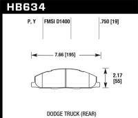 Hawk Performance - Hawk Performance kHB634Y.750 Hawk 09-14 Dodge Ram 2500/3500 Rear LTS Brake Pads - Image 2