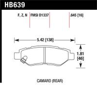 Hawk Performance - Hawk Performance kHB639G.645 Hawk 10-15 Chevrolet Camaro 3.6L / 08-14 Cadillac CTS (w/JE5/J55 Brakes) DTC-60 Race Rear Brake Pads - Image 4