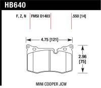 Hawk Performance - Hawk Performance kHB640F.550 Hawk 09-10 Mini Cooper HPS Street Front Brake Pads - Image 4