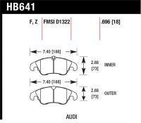 Hawk Performance - Hawk Performance kHB641Z.696 Hawk Performance 09-11 Audi A4/Quattro / 08-11 Quattro / 09-11 Q5 Front Ceramic Street Brake Pads - Image 1