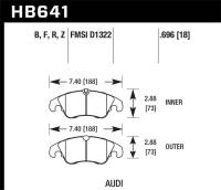 Hawk Performance - Hawk Performance kHB641Z.696 Hawk Performance 09-11 Audi A4/Quattro / 08-11 Quattro / 09-11 Q5 Front Ceramic Street Brake Pads - Image 2