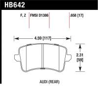 Hawk Performance - Hawk Performance kHB642B.658 Hawk 2009-2014 Audi A4 HPS 5.0 Rear Brake Pads - Image 2