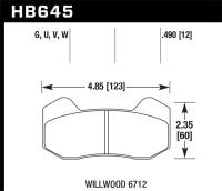 Hawk Performance - Hawk Performance kHB645V.490 Hawk Wilwood 6712 Calipers DTC-50 Brake Pads - Image 4