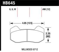 Hawk Performance - Hawk Performance kHB645W.490 Hawk Wilwood Type 6712 DTC-30 Brake Pads - Image 3