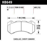 Hawk Performance - Hawk Performance kHB649Z.605 Hawk Performance Ceramic Street Brake Pads - Image 1