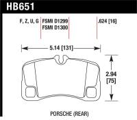 Hawk Performance - Hawk Performance kHB651G.624 Hawk 07-08 Porsche 911 Turbo/911 GT3/911 GT3 CUP Rear DTC-60 Race Brake Pads - Image 4