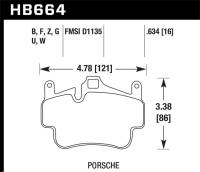 Hawk Performance - Hawk Performance kHB664D.634 Hawk Porsche 911 ER-1 Endurance Racing Brake Pads (Works with Iron/Metal Rotors) - Image 2
