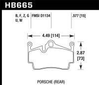 Hawk Performance - Hawk Performance kHB665U.577 Hawk 05-16 Porsche Boxster / 07-14 Porsche Cayman DTC-70 Race Rear Brake Pads - Image 4