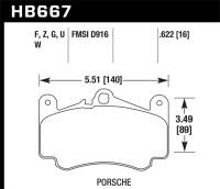 Hawk Performance - Hawk Performance kHB667B.622 Hawk 11-12 Porsche 911 Targa 4S HPS 5.0 Front Brake Pads - Image 2