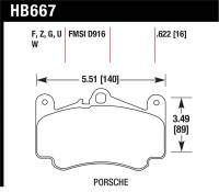 Hawk Performance - Hawk Performance kHB667U.622 Hawk 09 Porsche 911 Carrera S w/ Iron Discs Front DTC-70 Race Brake Pads - Image 3